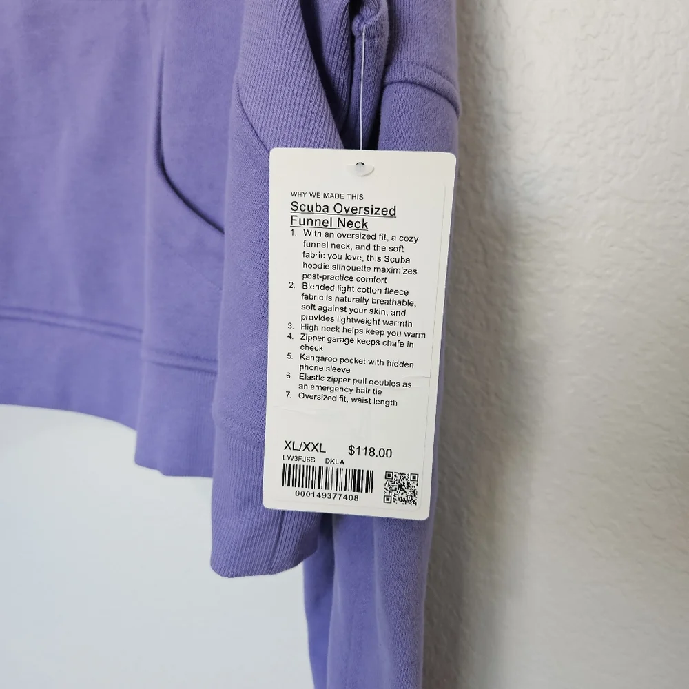 NWT Lululemon | Scuba Oversized Funnel-Neck Half Zip Purple, Womens XL / XXL - Picture 10 of 10